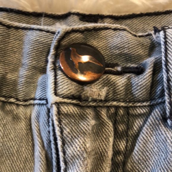 FR Free People Womens Lace Crochet Trim Distressed Denim Jeans Shorts - Picture 3 of 12